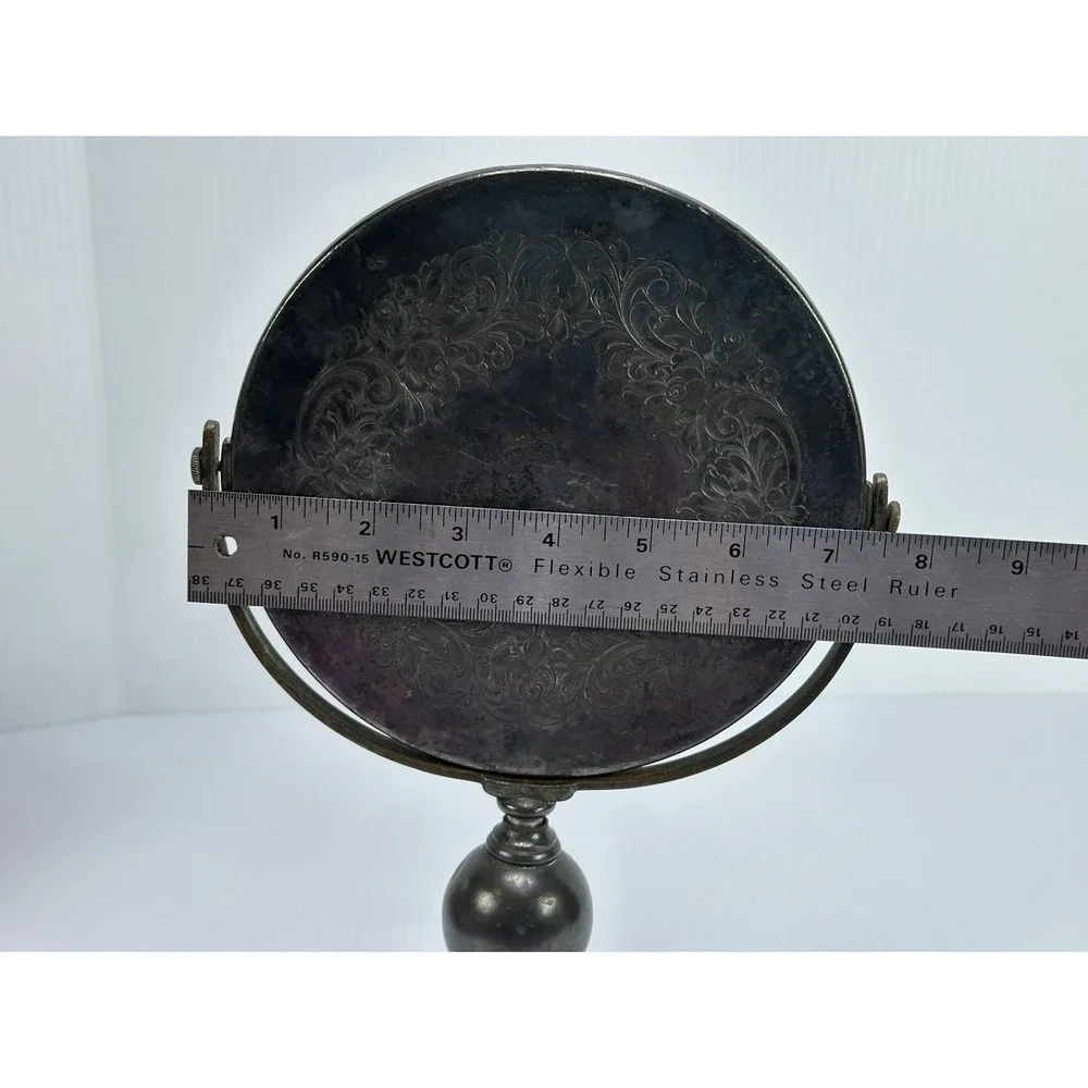 Antique Derby Silver Co 6810 Victorian Silverplate Beveled Vanity Dresser Mirror